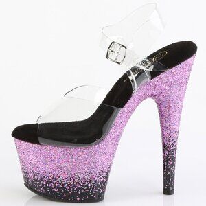 Platform Clear Glitter High Heel Shoes